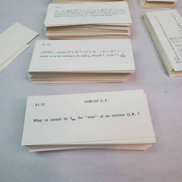 Vintage Vis-Ed Algebra Review Summary Study Flash Cards Educational Math Prep - Picture 3 of 10